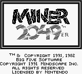 Miner 2049er (USA) Title Screen